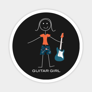 Funny Womens Bass Guitar Girl Magnet